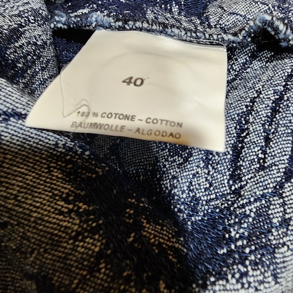 CARLA G. floral design blue denim long sleeves jean jacket - Picture 14 of 14